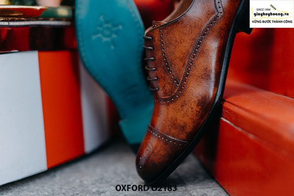 Giày da nam đánh màu thủ công Oxford O2183 004