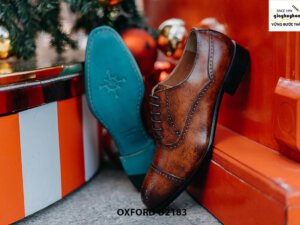 Giày da nam đánh màu thủ công Oxford O2183 003