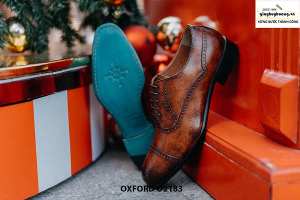 Giày da nam đánh màu thủ công Oxford O2183 003