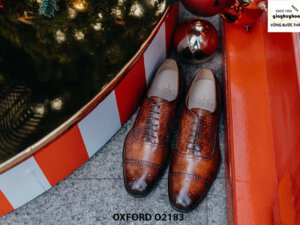 Giày da nam đánh màu thủ công Oxford O2183 001