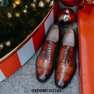 Giày da nam đánh màu thủ công Oxford O2183 001