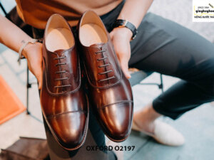 Giày tây nam thủ công đế khâu Oxford O2197 001