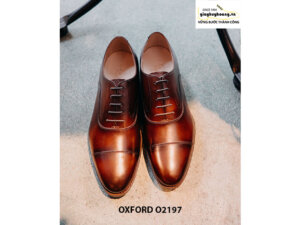 Giày tây nam thủ công đế khâu Oxford O2197 003