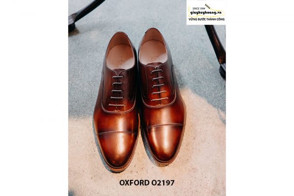 Giày tây nam thủ công đế khâu Oxford O2197 003