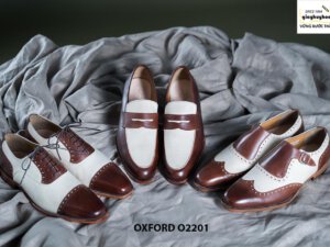 Giày tây nam phối màu trắng Oxford O2201 005