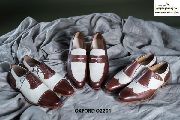 Giày tây nam phối màu trắng Oxford O2201 005