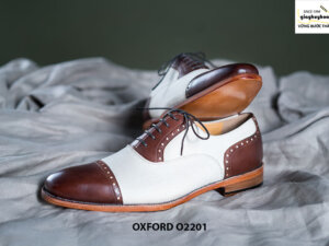 Giày tây nam phối màu trắng Oxford O2201 004
