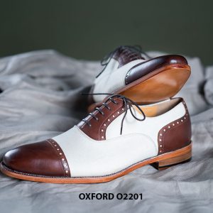 Giày tây nam phối màu trắng Oxford O2201 004