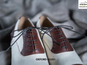 Giày tây nam phối màu trắng Oxford O2201 002