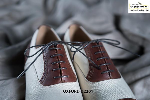 Giày tây nam phối màu trắng Oxford O2201 002