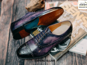 Giày tây nam thủ công đế khâu Brogues Oxford O2209 004