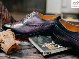 Giày tây nam thủ công đế khâu Brogues Oxford O2209 003