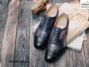 Giày tây nam thủ công đế khâu Brogues Oxford O2209 001