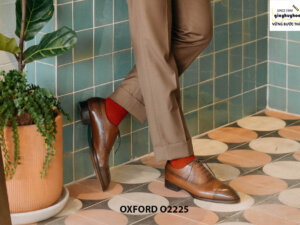Giày da nam màu patina nâu đẹp Oxford O2225 001