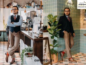 Giày da nam màu patina nâu đẹp Oxford O2225 004