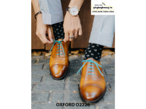 Giày da nam màu bò sáng đẹp Oxford O2226 007