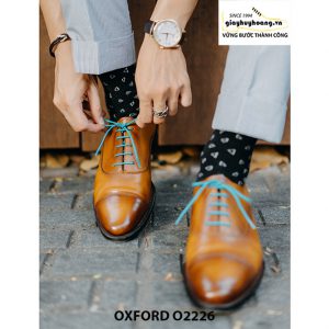 Giày da nam màu bò sáng đẹp Oxford O2226 007