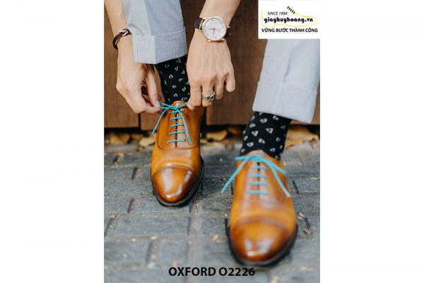 Giày da nam màu bò sáng đẹp Oxford O2226 007