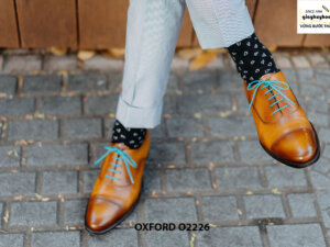 Giày da nam màu bò sáng đẹp Oxford O2226 001