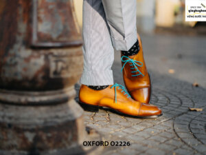 Giày da nam màu bò sáng đẹp Oxford O2226 004