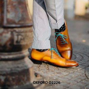 Giày da nam màu bò sáng đẹp Oxford O2226 004