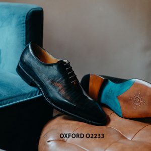 Giày da nam xanh đen Oxford O2233 004