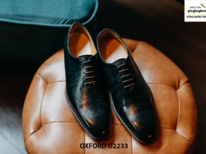Giày da nam xanh đen Oxford O2233 001