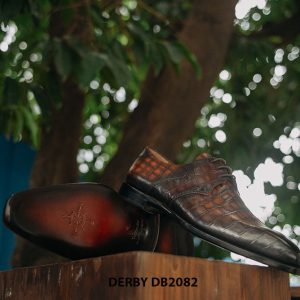 Giày tây nam da bò vân cá sấu Derby DB2082 003