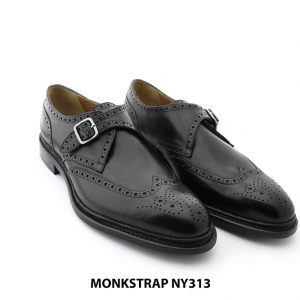 Giày da nam cao cấp Wingtip Monkstrap NY313TD 0010