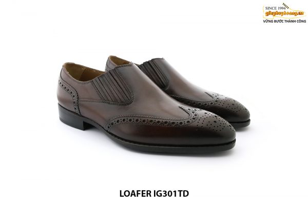 Giày lười da nam da bò Wingtip Loafer UR301TD 002