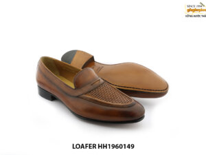 [Outlet size 40+43] Giày lười da nam đan xen Loafer HH1960149 003