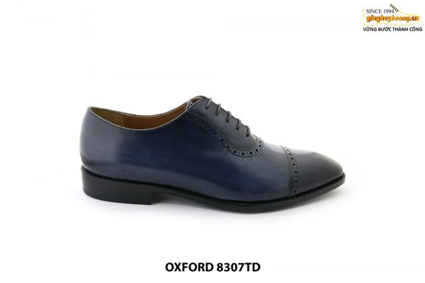 [Outlet size 44] Giày da nam Patina xanh navy Oxford 8307TD 001