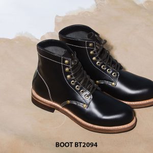 Giày Boot da bò buộc dây cao cấp BT2094 001