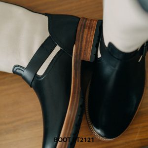 Giày da Boot nam cao cổ phối trắng đen BT2121 005