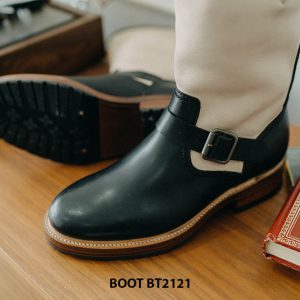 Giày da Boot nam cao cổ phối trắng đen BT2121 004