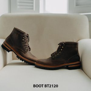 Giày da Boot nam buộc dây da bò sáp BT2120 003
