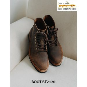 Giày da Boot nam buộc dây da bò sáp BT2120 002
