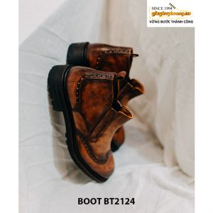 Giày da Boot nam cổ cao không dây Wingtips BT2124 004