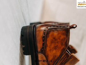 Giày da Boot nam cổ cao không dây Wingtips BT2124 003