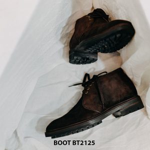 Giày da nam Chukka Boot da lộn buộc dây BT2125 002