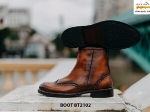 Giày da Boot cổ cao nam đục lỗ Wingtip BT2102 006
