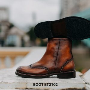 Giày da Boot cổ cao nam đục lỗ Wingtip BT2102 006