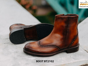 Giày da Boot cổ cao nam đục lỗ Wingtip BT2102 005