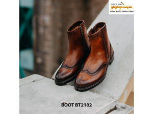 Giày da Boot cổ cao nam đục lỗ Wingtip BT2102 004