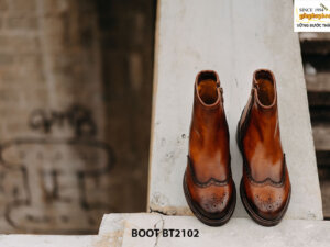 Giày da Boot cổ cao nam đục lỗ Wingtip BT2102 003