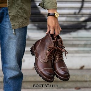 Giày da Boot nam buộc dây hàng hiệu BT2111 001