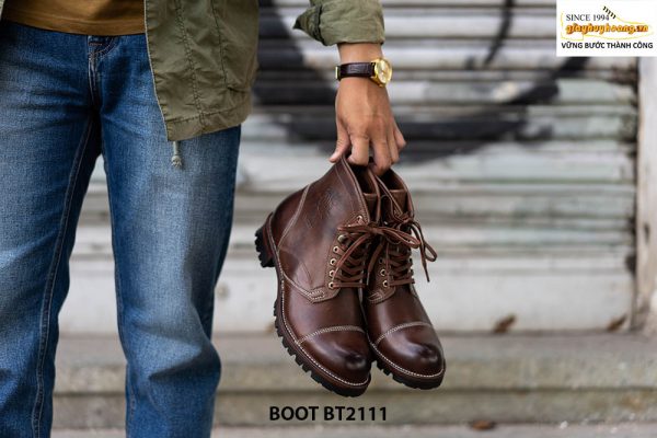 Giày da Boot nam buộc dây hàng hiệu BT2111 001