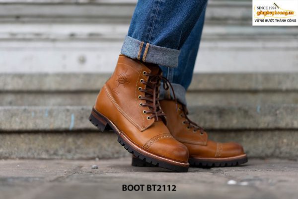 Giày da Boot nam buộc dây da bò cao cấp BT2112 006