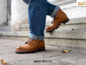 Giày da Boot nam buộc dây da bò cao cấp BT2112 004