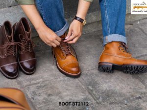Giày da Boot nam buộc dây da bò cao cấp BT2112 001